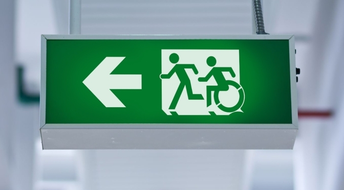 Universal Design Meets the Exit Sign Accessible Means of Egress Icon Exit Sign