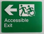Braille Sign Supplies Exit Left Arrow Sign